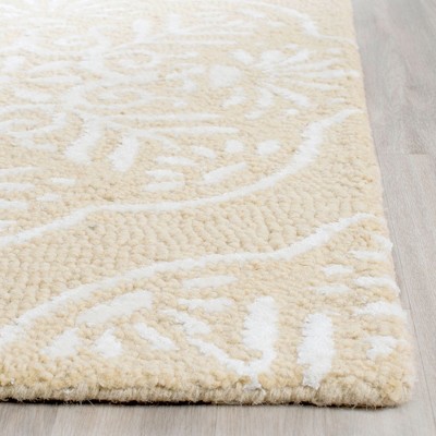 Bella 4' x 6' Beige White Hand-Tufted Wool Rug