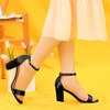 Allegra K Women's Satin Open Toe Ankle Strap Chunky Sandals - 2 of 4