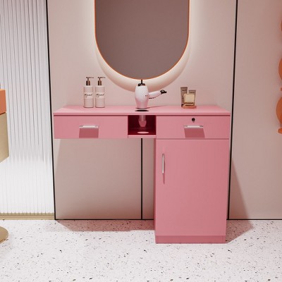 Salon Station, Wall Mount Styling Salon Stations, Minimalist Wall Mounted Barber Shampoo Station Storage Cabinet