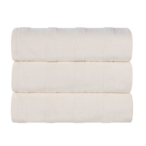 Ribbed Cotton Highly Absorbent Medium Weight Bath Towels, Set of 3 by Blue Nile Mills - 1 of 4
