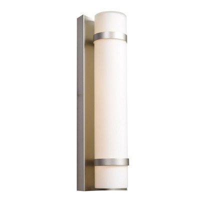 Brushed Steel Outdoor Dimmable Cylinder Wall Light
