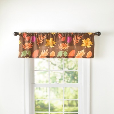 Lakeside Harvest Country Leaves Window Treatment Valance with Rod Pocket