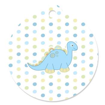 Big Dot of Happiness Baby Boy Dinosaur - Baby Shower Favor Gift Tags (Set of 20)
