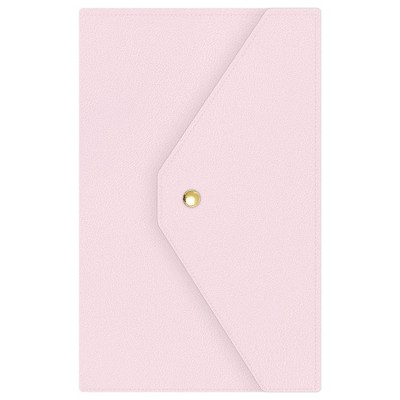 2023 Planner Clutch with Snap Closure 5"x8" Weekly/Monthly Leather Bookbound Solid Pink - Rachel Parcell