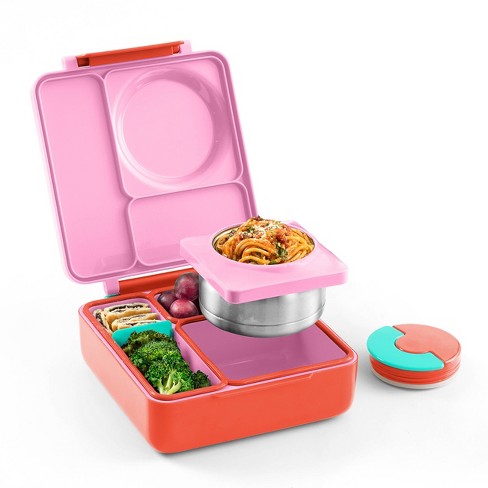 Omiebox Insulated Bento Lunch Box With Leakproof Thermos Food Jar 3 Compartments Pink Berry Target