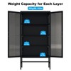 Display Cabinet with Glass Doors, Curio Cabinet with 3-Tier Adjustable Shelves Storage Cabinet for Home, Living Room and Office Black - 3 of 4