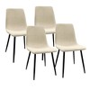 NicBex Linen Dining Chairs Set of 4,Upholstered Armless Kitchen Chairs with High Back and Black Metal Legs for Dining Room,Kitchen - 2 of 4