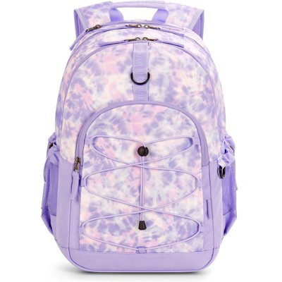 Tie Dye Backpack for Teen Girls, Travel School Backpack for Girls Middle School Large Bookbag 18 Inch, Purple