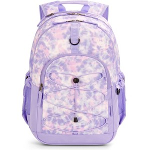 Tie Dye Backpack for Teen Girls, Travel School Backpack for Girls Middle School Large Bookbag 18 Inch, Purple - 1 of 4