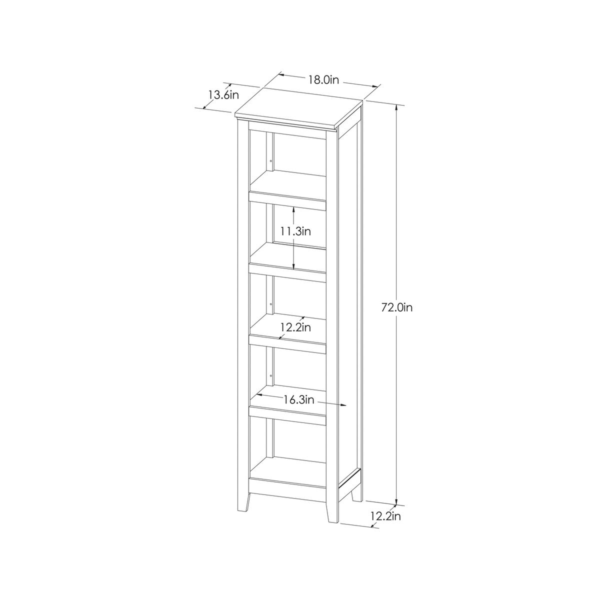 72" Carson Narrow Bookcase - Threshold - thumbnail 5