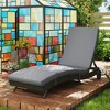 Resenkos Patio Wicker Chaise Lounge Chair Resenkos , Adjustable Backrest Sun Lounger With 2 Wheels, Outdoor PE Rattan Lounger, Relaxation Essential, - 3 of 4