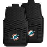 Fanmats 27 x 17 Inch Universal Fit All Weather Protection Vinyl Front Row Floor Mat 2 Piece Set for Cars, Trucks, and SUVs, NFL Miami Dolphins