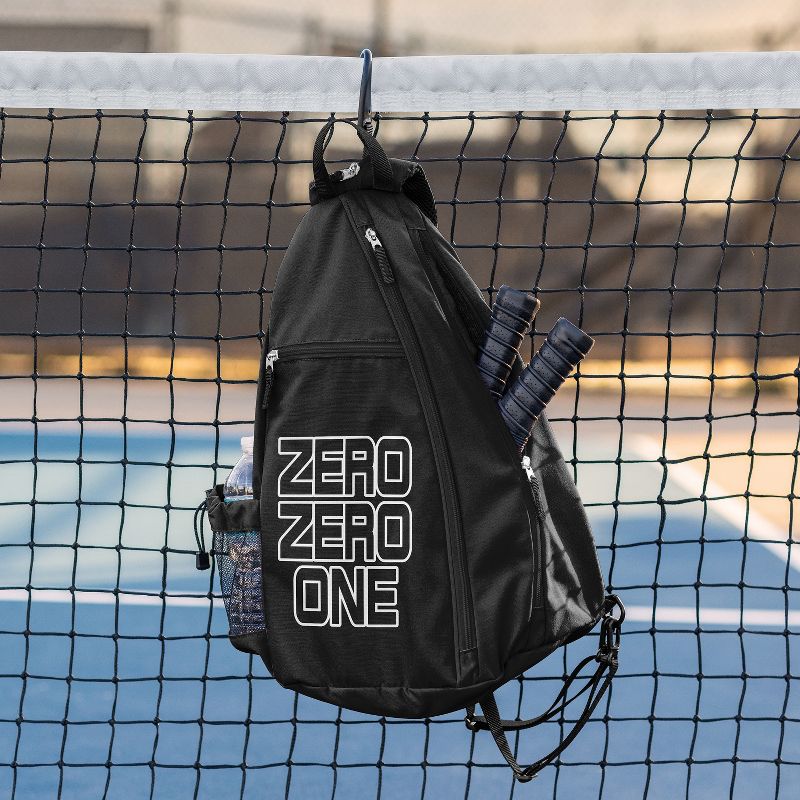 Sweet Jojo Designs Neutral Pickleball Bag Sling Backpack Zero Zero One Black, 4 of 8