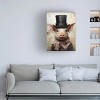 Canvas Wall Art - Momart 'Cute Pig With A Red Hat Baroque Style 1' Wall Art for Living Room, Bedroom, or Office Décor by Trademark Fine Art - 14 x 19 - 3 of 4