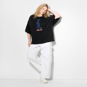 Women's Billie Eilish Oversized Short Sleeve Graphic T-Shirt - Black - 1 of 3