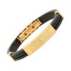 Steeltime Men's 18k gold plated stainless steel our father prayer black rubber bracelet. Color Options: Black, Blue, Red, Orange, Brown - 2 of 4