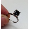 Pompeii3 8MM Black Spinel Solitaire Round Engagement Ring 14k White Gold - 2 of 4