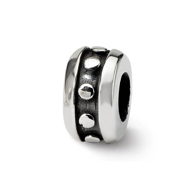 Black Bow Jewelry Sterling Silver Dotted Charmed Stopper and Spacer Bead Charm