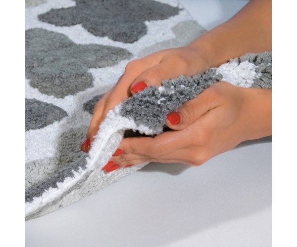 Alloy Moroccan Tiles 2 Piece Bath Rug Set Gray - Chesapeake Merchandising Inc.