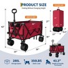 280L Large Capacity Collapsible Wagon Cart Foldable, 350 lbs Load All Terrain Utility Wagon with Cup Holders - 3 of 4
