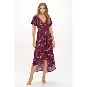 WEST K Women's Georgia Faux Wrap Dress with High-Low Hem and Tie Waist - 1 of 4