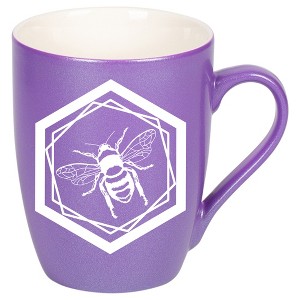 Elanze Designs Honeycomb Bee Passion Purple 10 ounce New Bone China Coffee Cup Mug - 1 of 1