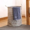 13"x13"x17" Foldable Round Laundry Basket–Storage Bin with Handles, Organizer for Clothes, Toys, Baby & Pet Items - 3 of 4