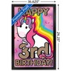 Trends International Ellie Ripberger Unicorn - Happy 3rd Birthday Framed Wall Poster Prints - 3 of 4