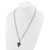 Chisel Stainless Steel with Diamond-cut 14K Gold Accent with Black Enamel Cross and Anchor Pendant on a 24" Necklace - 4 of 4