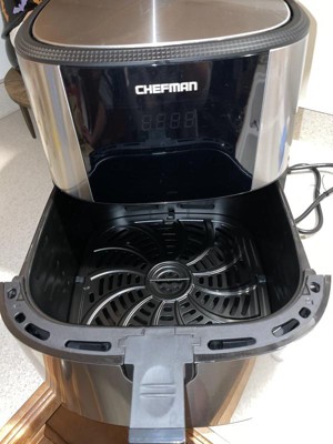 Chefman Turbo Fry Stainless Steel Air Fryer with Basket Divider, 8 Quart
