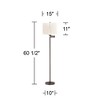360 Lighting Gabrielle Modern 60 1/2" Tall Standing Floor Lamp Skinny Adjustable Swing Arm Brown Metal Bronze Finish Living Room Pleated Diamond Shade - 4 of 4
