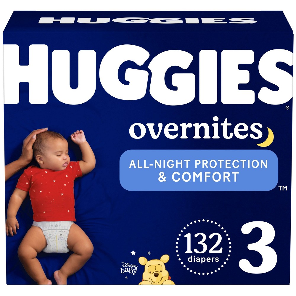 Huggies Disposable Overnight Diapers - Size 3 - 132ct