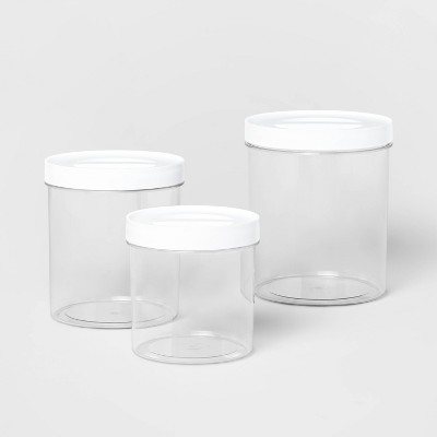 3pc Round Airtight Canister Set White - Brightroom™ : Target