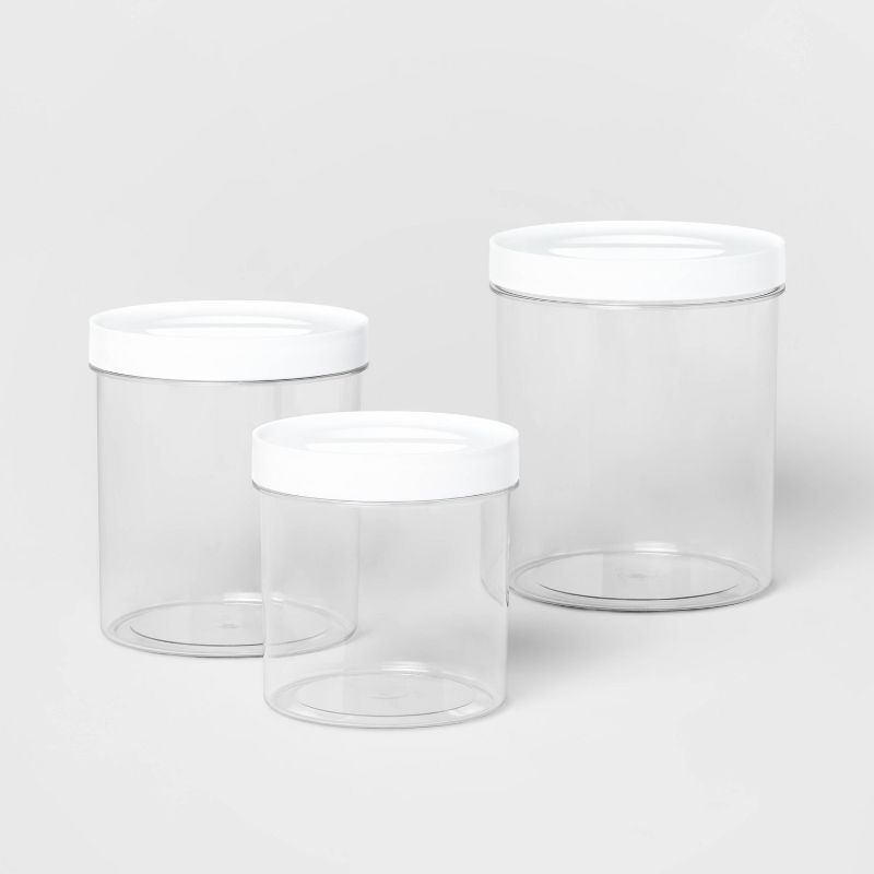 3pc Round Airtight Canister Set White - Brightroom&#8482;, 1 of 8