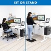 Mount-It! Height Adjustable Hand Crank Sit-Stand Desk Frame with Extra-Wide Tabletop | White - 3 of 4