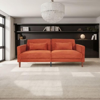 NicBex Couches for Living Room 74.2" Oversized Deep Seat Loveseat Sofa Couch Linen Upholstered 2 seat Sofa with Toss Pillows