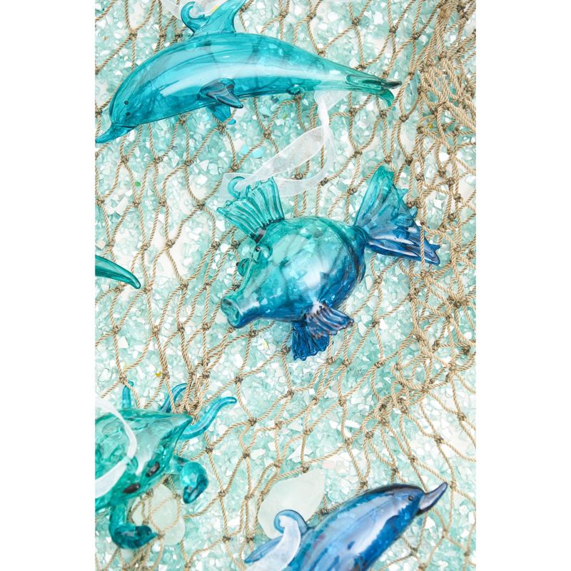 Beachcombers Glass Dark Blue Dolphin Ornament, 2 of 3
