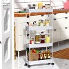 Belffin Slim Rolling Storage Cart 4 Tier Bathroom Organizer Mobile Shelving Unit Utility Cart Tower Rack for Kitchen Laundry Narrow Places - 4 of 4