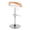 LumiSource Set of 2 Grotto Adjustable Swivel Barstools Chrome Metal/Zebra/White - 4 of 4