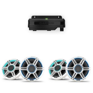 Garmin Fusion 2 Pairs Apollo AP-FL77SPW 7.7" LED Marine Speakers Sport Grills, White, Pairwith Garmin Spectra LC102 1-Zone LED lighting Controller,... - 1 of 4
