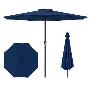 Costway 12 FT Patio Umbrella Outdoor Market Umbrella with Crank Handle 8 Sturdy Ribs Coffee/Beige/Red/Navy/Gray - 1 of 4