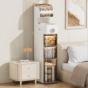 7.1" Slim Storage Cabinet - 7 Tiers Narrow Cabinet, With Wheels, Toilet Paper Holder, Perfect for Small Spaces, Out of The Box for Kitchen & Bedroom - 1 of 4