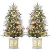 3ft Snow Flocked Christmas Tree, Small Artificial Christmas Tree with Base & 78 Lights, 8 Lighting Modes Hinged Xmas Tree, Christmas Decor - 3 of 4
