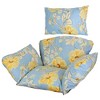 NewHome "Thickened Egg Chair Cushion with Headrest, Soft Hanging Basket Seat Pad for Outdoor & Indoor Use" Light Blue with Yellow Leaf - 3 of 4