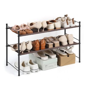 NEX 2 Tier Shoe Rack with Freestanding Shelf Bronze: Metal Frame, Holds 10 Pairs, Shoe Organizer for Closet - 1 of 4