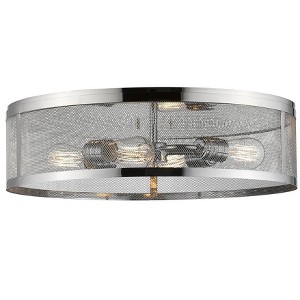 Meshsmith 4-Bulb Flush Mount Light - Contemporary Industrial Design, Dimmable, Steel - 1 of 1
