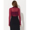 INSPIRE CHIC Women's Sheer Elegant Wedding Open Front Crop Bolero Shrugs - 4 of 4