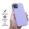 BONGEEK ompatible with iPhone 13 Mini Case,Liquid Silicone Slim Protective Shockproof Phone Case Cover with Anti-Scratch Microfiber -Light Purple - 4 of 4