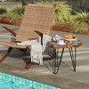 Tangkula 21" Teak Wood End Table Outdoor Epoxy Resin Side Table w/ Irregular Tabletop - 3 of 4