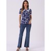 INSPIRE CHIC Women's Peter Pan Collar Lace Trim Embroidered Casual Floral Blouse - 2 of 4